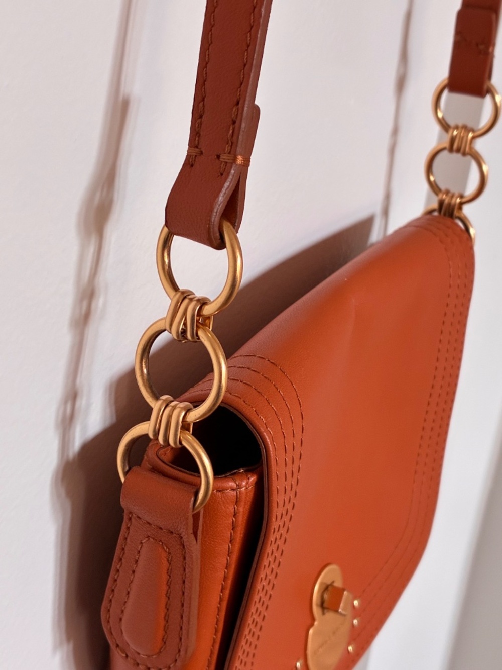 Longchamp orange leather Cavalcade crossbody - Picture 4 of 15